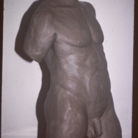David Rocky Aguirre: 'Male missing 3', 1997 Ceramic Sculpture, nudes. Artist Description:  Missing from the Fullerton Calif area 1997. D. Aguirre stamped on side. ...