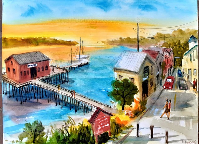 Davide Piubeni  'Port Of Coupeville Washington', created in 2020, Original Watercolor.