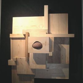 David Chang: 'Emergence', 2004 Wood Sculpture, Abstract. 