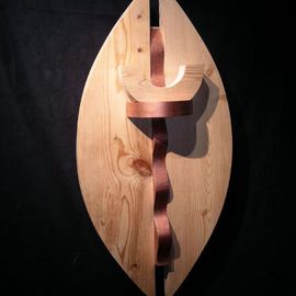David Chang: 'Flowing Love', 2004 Wood Sculpture, Abstract. 