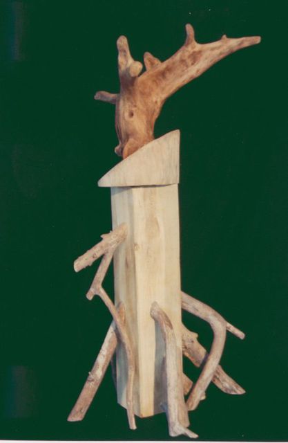 David Chang  'Night Roost', created in 2004, Original Sculpture Wood.