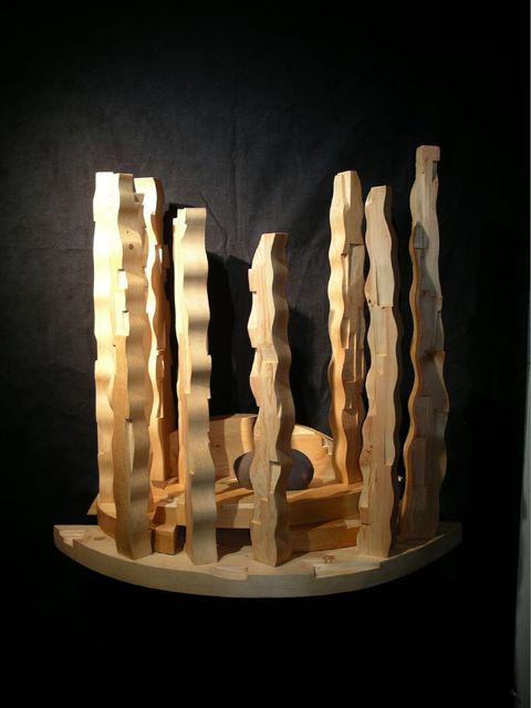 David Chang  'Recluse', created in 2004, Original Sculpture Wood.