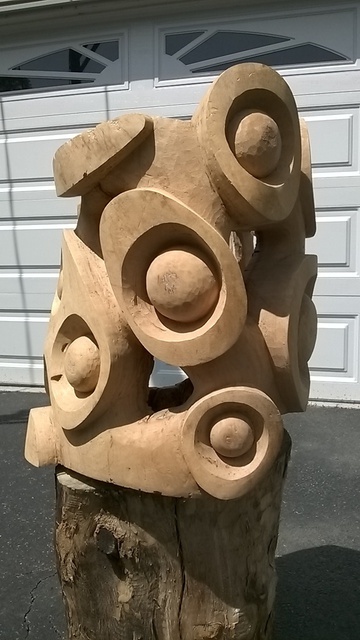 David Chang  'Spiritual Eyes', created in 2014, Original Sculpture Wood.