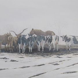 David Larkins Artwork Calderland, 2014 Acrylic Painting, Farm