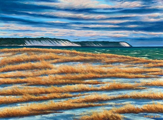 Artist David Larkins. 'Lake Michigan Cold Front' Artwork Image, Created in 2020, Original Giclee Reproduction. #art #artist