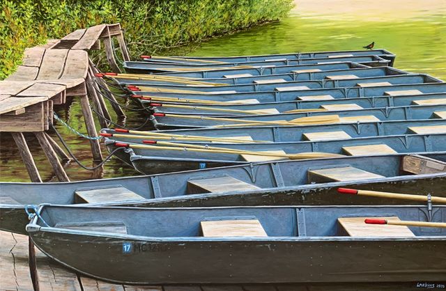 David Larkins  'Tahquamenon Boat Rental', created in 2020, Original Giclee Reproduction.