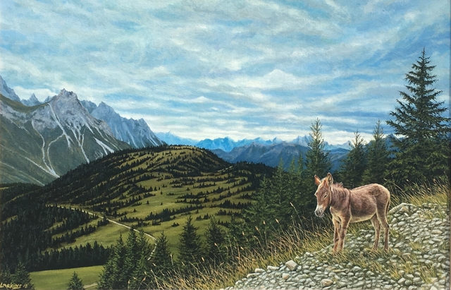 Artist David Larkins. 'The Dolomites Sappada Italy' Artwork Image, Created in 2018, Original Giclee Reproduction. #art #artist