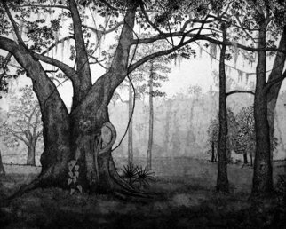 David Larson Evans: 'the clearing', 2007 Etching, Landscape.  limited edtion. . . hand pulled by artist ...