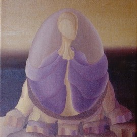 Raquel Davidovici: 'apoyo', 1980 Oil Painting, Surrealism. 