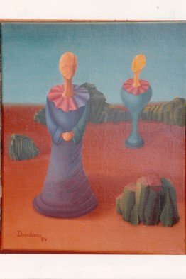 Raquel Davidovici: 'enigma', 1984 Oil Painting, Surrealism. 