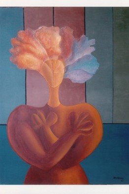 Raquel Davidovici: 'me cuidp', 1987 Oil Painting, Surrealism. 