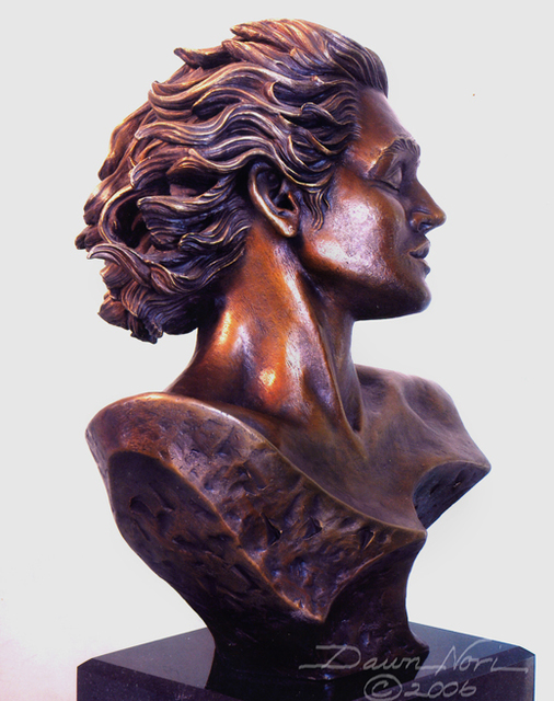 Artist Dawn Feeney. 'Adonis Side View' Artwork Image, Created in 2005, Original Sculpture Bronze. #art #artist