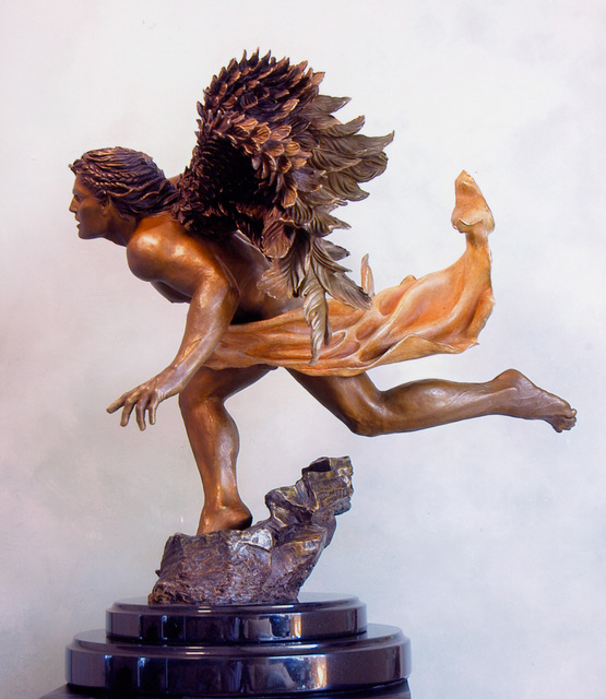 Artist Dawn Feeney. 'Azrael Side View' Artwork Image, Created in 2006, Original Sculpture Bronze. #art #artist