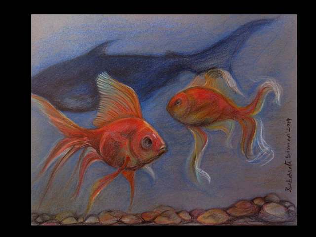 Artist Debabrata Biswas. 'Fish 2' Artwork Image, Created in 2014, Original Drawing Pen. #art #artist