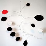 The Mid Century Modern Art Mobile Red Black White, Debra Ann