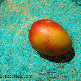 Debra Cortese: 'Mango Blue Bath', 2008 Other Photography, Food. Artist Description:  Mango Blue Bath is one of my Making Mango Salsa series inspired by the annual Mango Festival at Fairchild Tropical Botanic Garden and the luscious, deliciously ripe mangos of this season. This artwork is a variation on the original photo 
