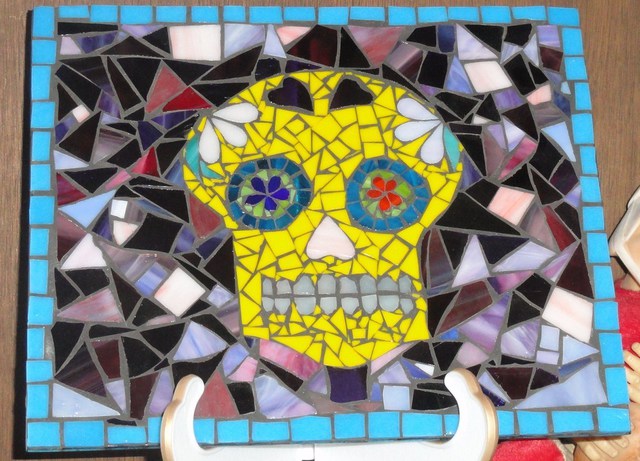 Artist Debbie Murrell. 'Sammy The Skull' Artwork Image, Created in 2012, Original Glass. #art #artist