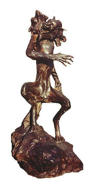 Artist Devi Delavie. 'Cerberus' Artwork Image, Created in 1974, Original Sculpture Bronze. #art #artist