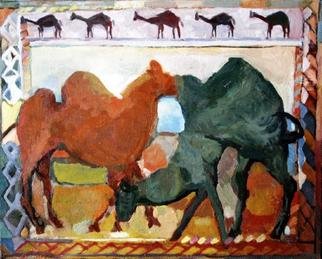 Basha Aziz: 'caravan', 2010 Oil Painting, Animals.    oil on canvas             ...