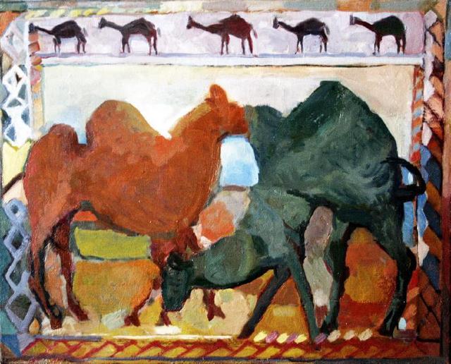 Basha Aziz  'Caravan', created in 2010, Original Painting Oil.