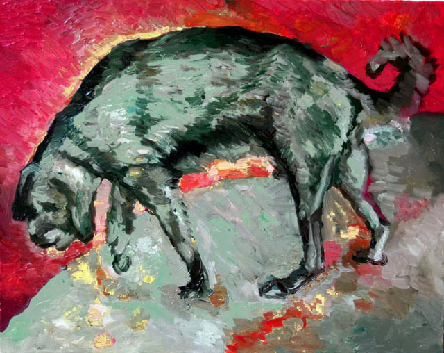 Basha Aziz  'Mongrel', created in 2010, Original Painting Oil.