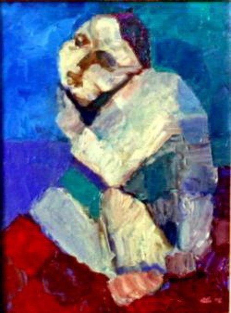 Basha Aziz  'Portrait', created in 2005, Original Painting Oil.