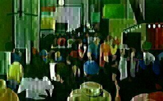 Denise Dalzell: 'grand central', 2017 Acrylic Painting, People. painting, grand central, illustration, expressionism, pop art, modern, realism, food hall, market, people...