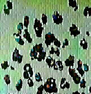 Denise Dalzell: 'in the lobby', 2018 Acrylic Painting, People. painting, in the lobby, illustration, expressionism, pop art, modern, realism, people, crowd...