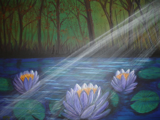 Artist Denise Seyhun. 'Waterlillies' Artwork Image, Created in 2015, Original Other. #art #artist