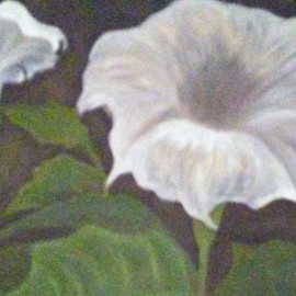 Denise Seyhun: 'tube vine', 2018 Oil Painting, Floral. Artist Description: flower, bloom, nature, floral...