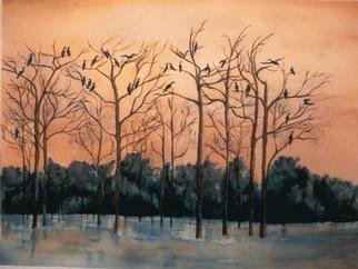 Deborah Paige Jackson: 'Swamp Birds', 1997 Watercolor, Scenic. 