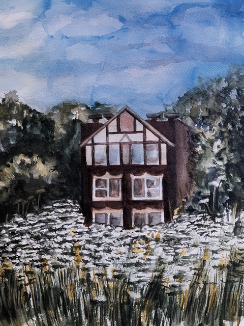 Deborah Paige Jackson  'House In The Park', created in 2020, Original Drawing Pencil.