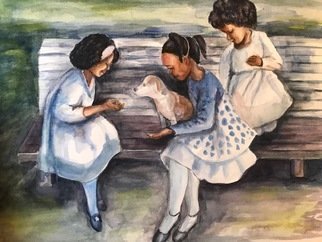 Deborah Paige Jackson: 'jameshias girls', 2018 Watercolor, Children. 