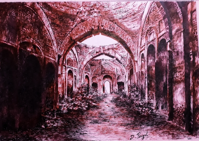 Artist Parijat Dey. 'Memories' Artwork Image, Created in 2019, Original Drawing Charcoal. #art #artist