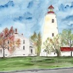 Sandy Hook Lighthouse Watercolor Poster Print By Derek Mccrea