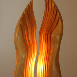 Dermot O'brien: 'Flame5', 2009 Wood Sculpture, Abstract. Artist Description:  Light sculpture red alder ...