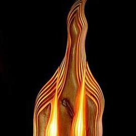 Dermot O'brien: 'phoenix', 1998 Wood Sculpture, Abstract. Artist Description: The sculpture is made of red alder and contains three lightsources...