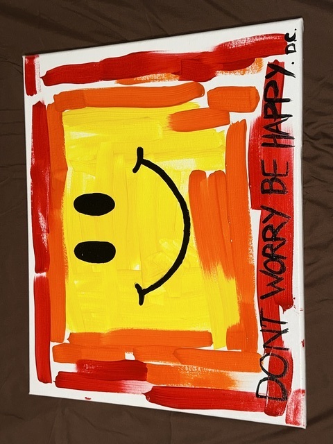 Artist Destiny Cruz. 'Dont Worry Be Happy' Artwork Image, Created in 2023, Original Painting Acrylic. #art #artist