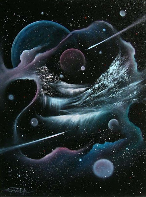 Artist David Gazda. 'Celestial Stream 2010' Artwork Image, Created in 2010, Original Painting Oil. #art #artist