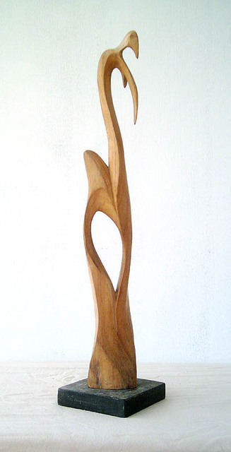 Dhyaneswar Dausoa  'Dancing', created in 2007, Original Sculpture Wood.