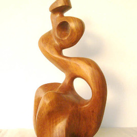 Dhyaneswar Dausoa: 'Tidal', 2007 Wood Sculpture, Abstract. Artist Description:  stylised semi- figurative work giving emphasis on movements and forms ...