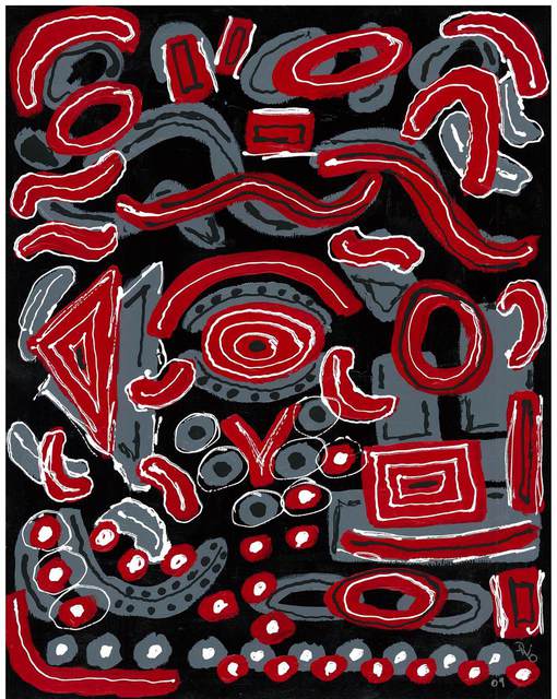 Artist Diane Oliver. 'Red Gray Black White' Artwork Image, Created in 2009, Original Painting Acrylic. #art #artist