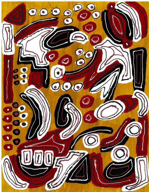 Artist Diane Oliver. 'Red Yellow Black White' Artwork Image, Created in 2009, Original Painting Acrylic. #art #artist