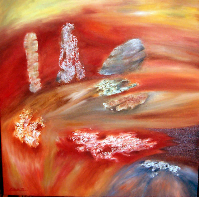 Dilek Degerli  'Stones', created in 2010, Original Painting Oil.