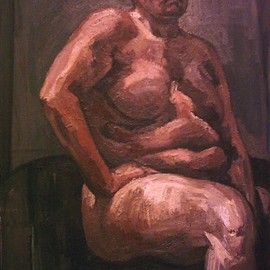 Sitting Nude By Dina Elsayed Imam