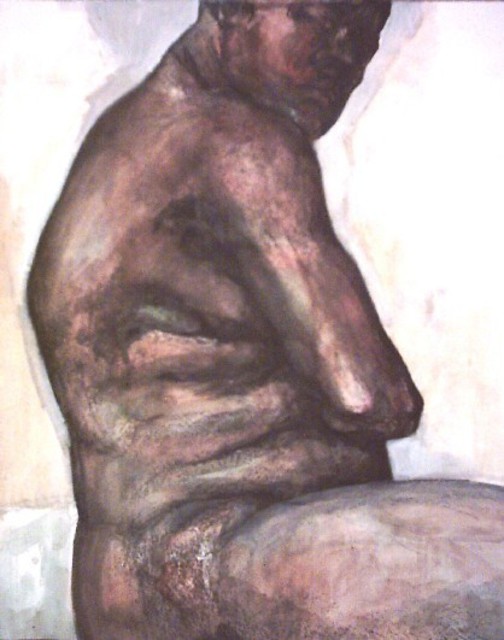 Artist Dina Elsayed Imam. 'Nude' Artwork Image, Created in 2006, Original Drawing Gouache. #art #artist