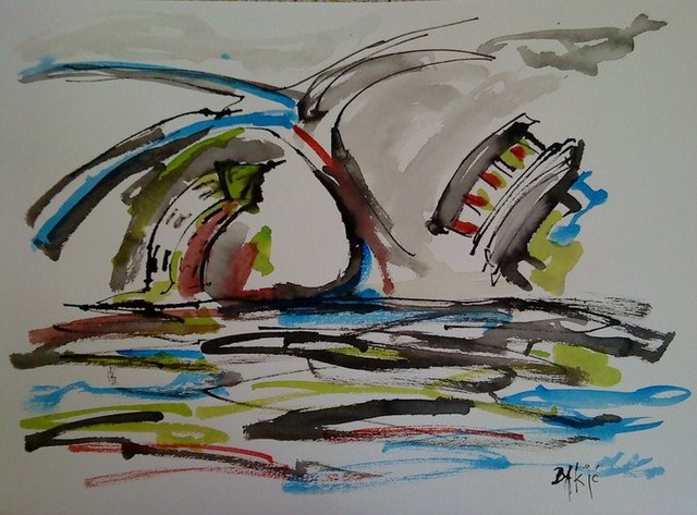 Artist Dino Magnificent Bakic. 'Aqarell No1' Artwork Image, Created in 2010, Original Watercolor. #art #artist