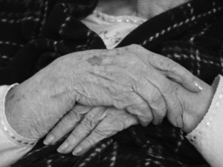 Dion Mcinnis: 'Aunt Elynors Hands', 2002 Black and White Photograph, Other.  My 90- year old aunt' s hands.  Print comes moutned in mat window. ...