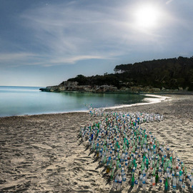 Dirk Krull: 'plastic army invasion coast', 2019 Digital Photograph, Ecological. Artist Description: The Plastic Army series addresses the issue of environmental pollution in an almost playful and aesthetical manner. Metaphorically and in linearorder, these pictures tell stories about the incursion of the enemies of nature and their conquest of the landscape, about the mutation of the local beings, and ...