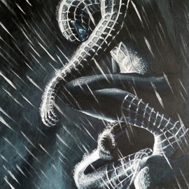 Igor Benner Artwork Dark Spiderman, 2015 Acrylic Painting, Movies